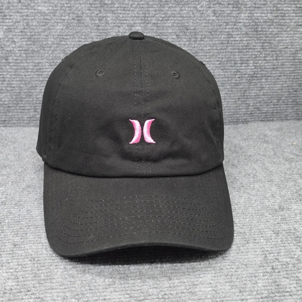 Hurley‎ Hat Cap Snap Back Womens Black Pink Logo Skate Surf Streetwear Casual